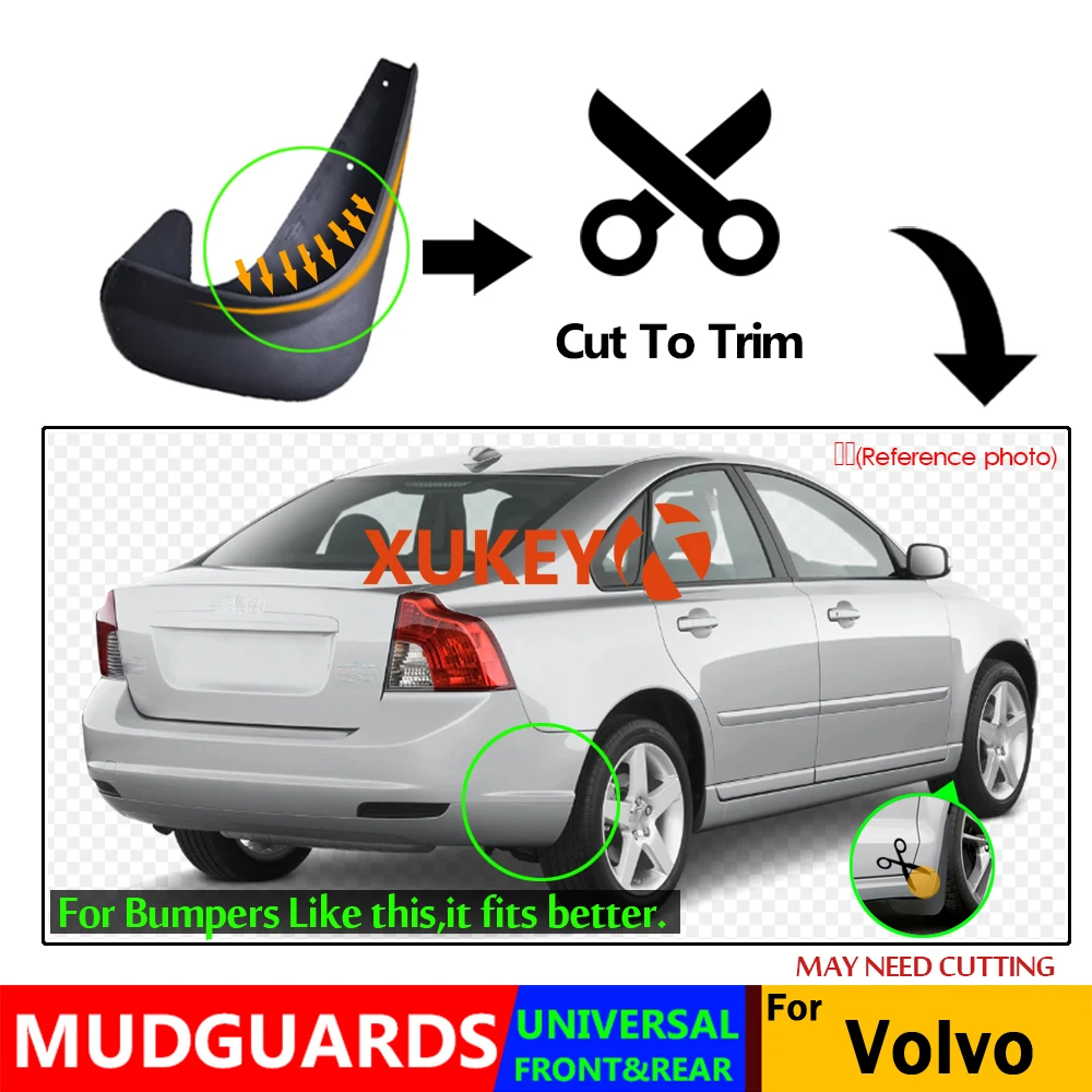 4pcs Universal Mud Flaps Mudflaps Splash Guards Mudguards Front Rear For Volvo C30 S40 S60 S70 S80 V40 V50 V60 V70 XC70 XC90