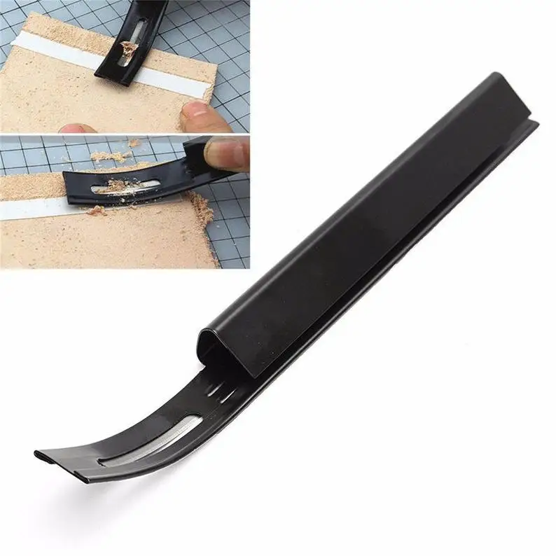 Safety Beveler Skiver Thinning Leather Craft Blade Knife DIY Folds Seams Tool knife + 3blades