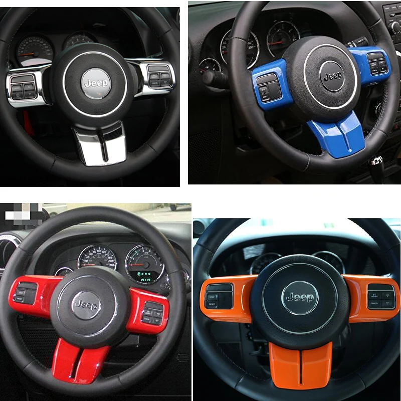 5 color slilver Steering Wheel Cover Trim for 2011 - 2016 Jeep Wrangler Jk Sahara Rubicon & Compass & Patriot - Set