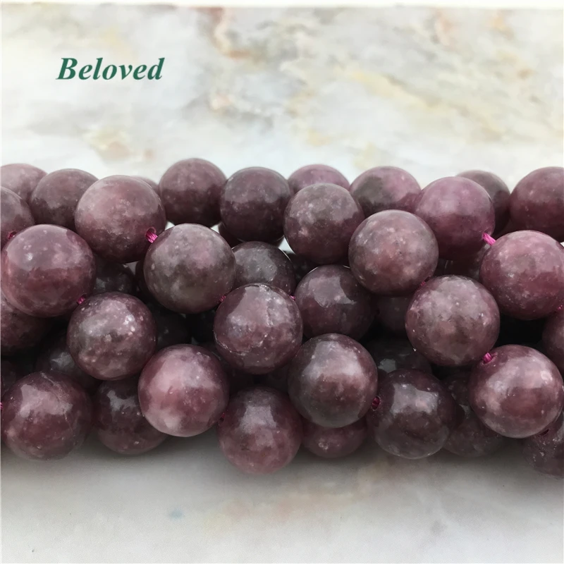 5Strands Natural Lepidolite Quartz Loose Beads, Smooth Purple Mica Spacer Gems Stone Necklace/Bracelet DIY Beads, BG2311033