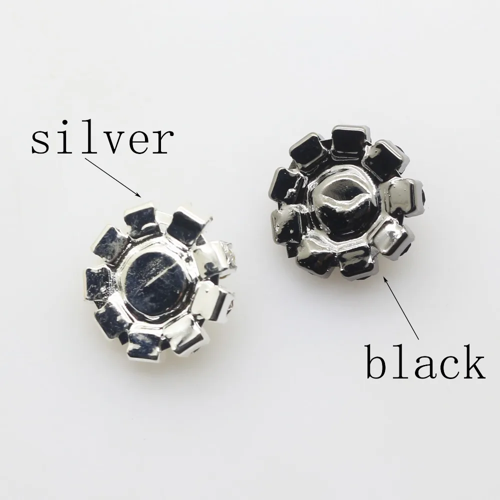 New 10Pcs/lot 16mm Flat back Crystal Rhinestone Button DIY Decoration button for wedding decoration Diy Alloy Bow Accessories