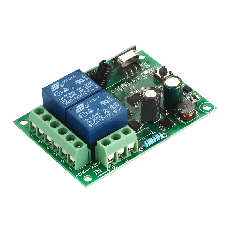 433Mhz Universal Wireless Remote Control Switch AC 220v 110V  2CH Relay Receiver Module and 2pcs RF 433 Mhz Remote controller