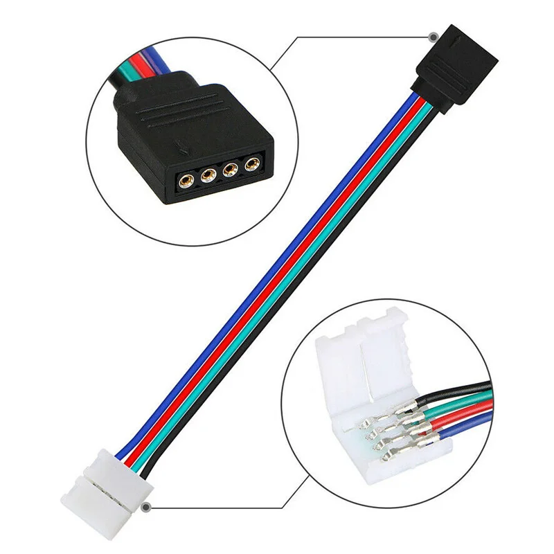 4Pin 5Pin LED Strip Connector for RGB RGBW RGBWW Color 5050 LED Strip Wire Connection Extension Connector Cable