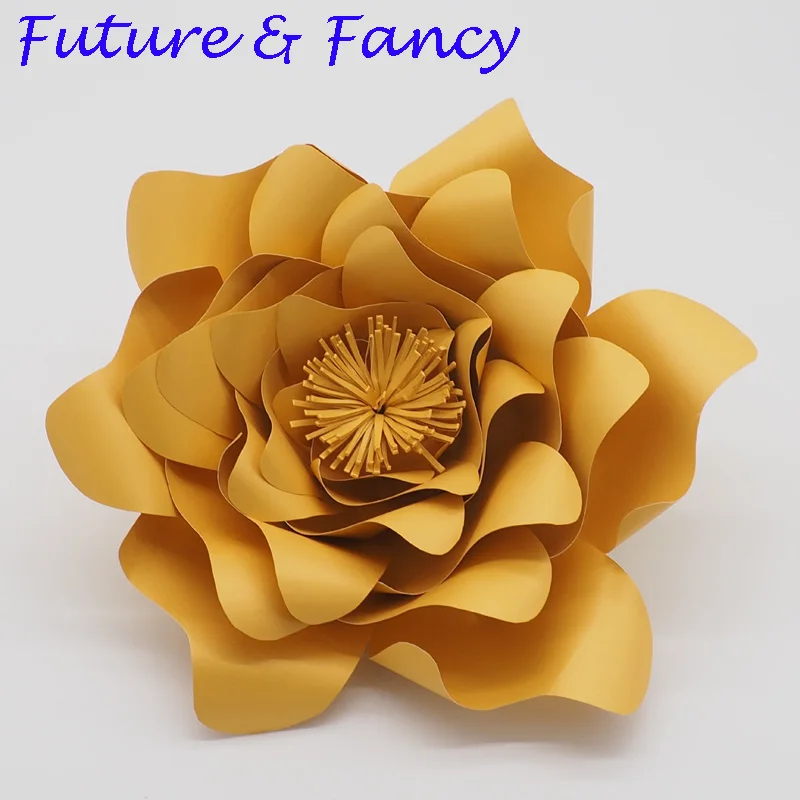 

1 Piece Golden 35CM Cardstock Customized Giant Paper Flower For Wedding Backdrop Windows Display Kids' Room Deco Handmade