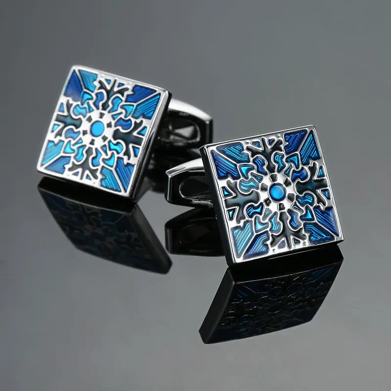 DY New luxury jewelry brand of high-grade mahogany carbon fiber retro pattern Cufflinks men\'s shirts Cufflinks