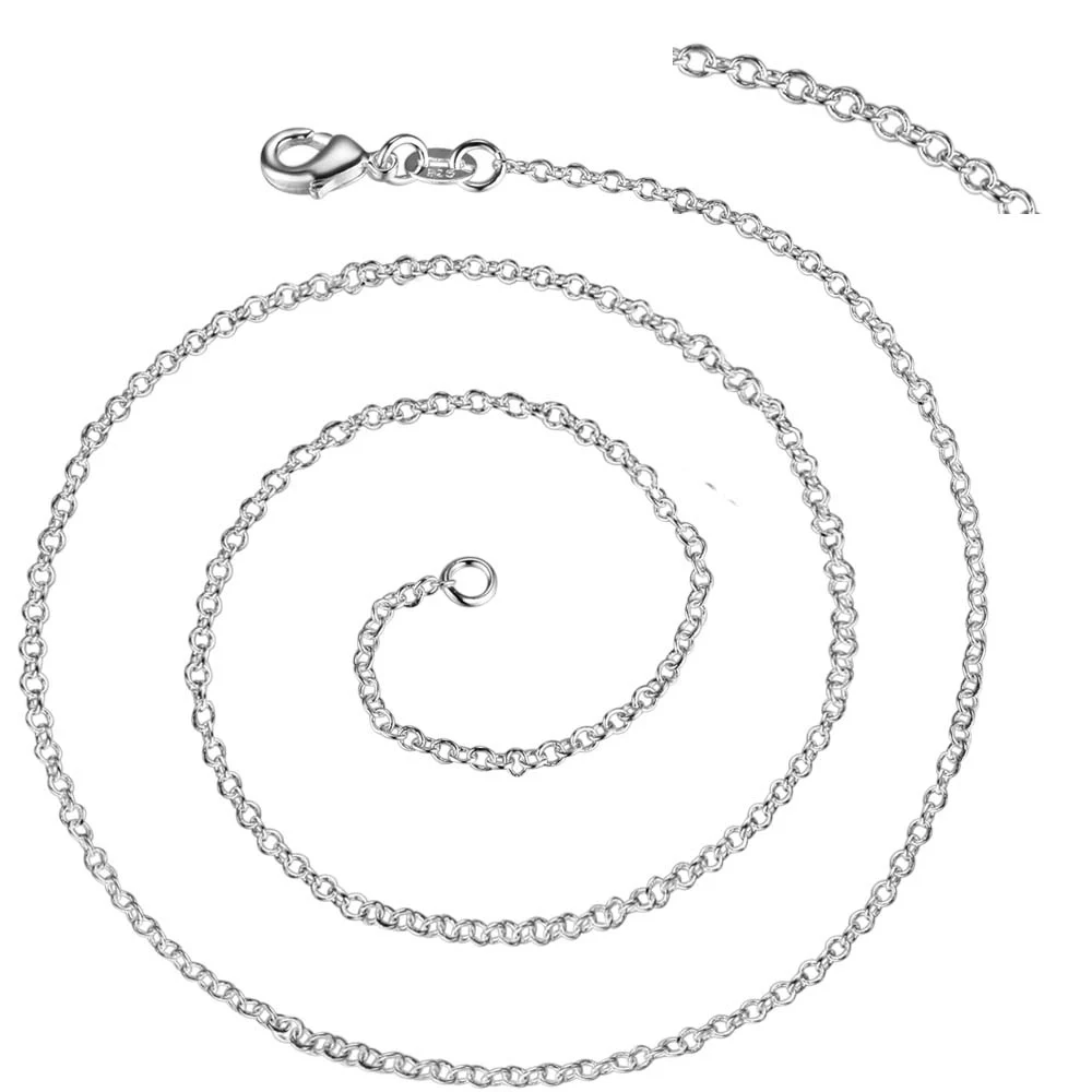 Wedding Party Gifts Wholesale Silver Plated 1mm Chain Necklace 18 Inches New Fashion Jewelry Accessory Charm C001