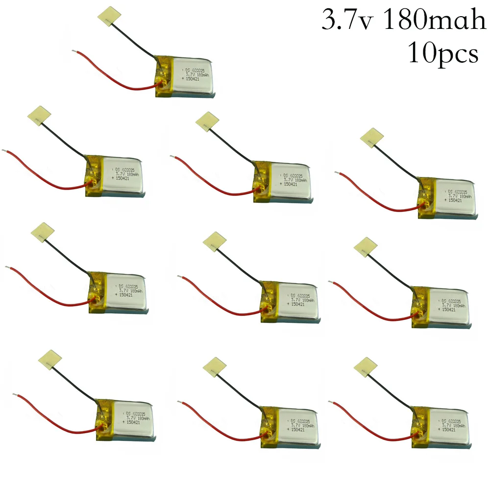 

10pcs 3.7V 180mAh Lipo battery for Syma S105 S107 S107G S109 S026 S026G S111G S107N for Skytech M3 Li-Po Battery Helicopter Part