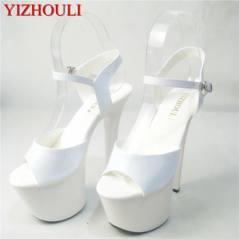 

Stylish Platforms Women Open Toe 17cm High Heel Shoes, Pole Dance Shoes, Sandals, Wedding Shoes Platform PU Shoes