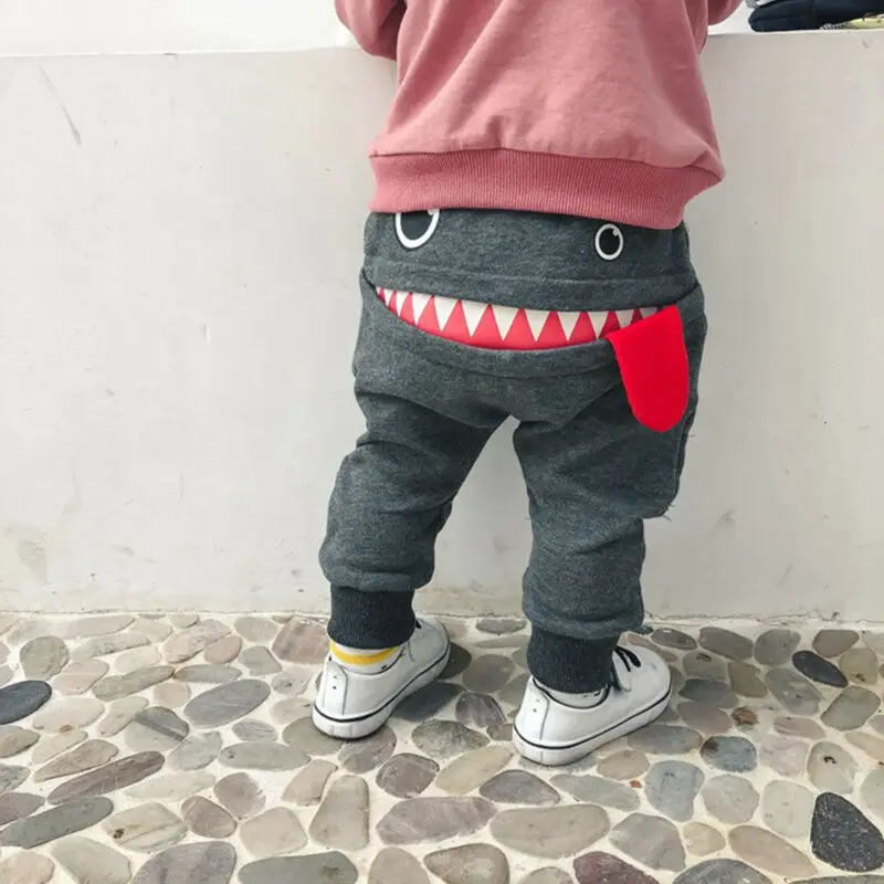 New Toddler Kid Baby Boys Big Mouth Monster Print Pants Bottom Leggings Trousers