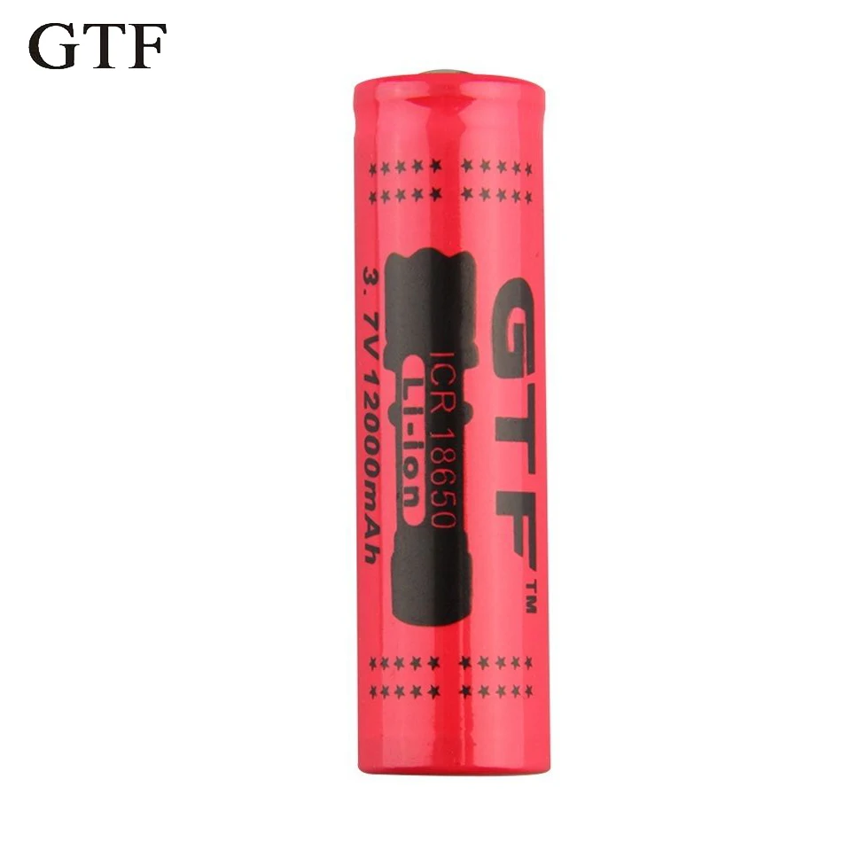 GTF 18650 Battery 3.7V 12000mAh Rechargeable Li-ion Battery for LED Torch Flashlight Rechargeable Batteries drop shipping