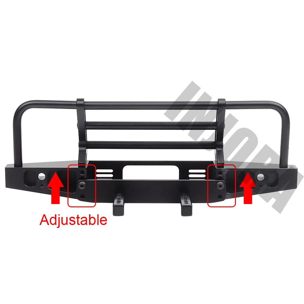 INJORA Adjustable Metal Front Bumper for 1/10 RC Crawler TRX4 Defender Axial SCX10 SCX10 II 90046 90047