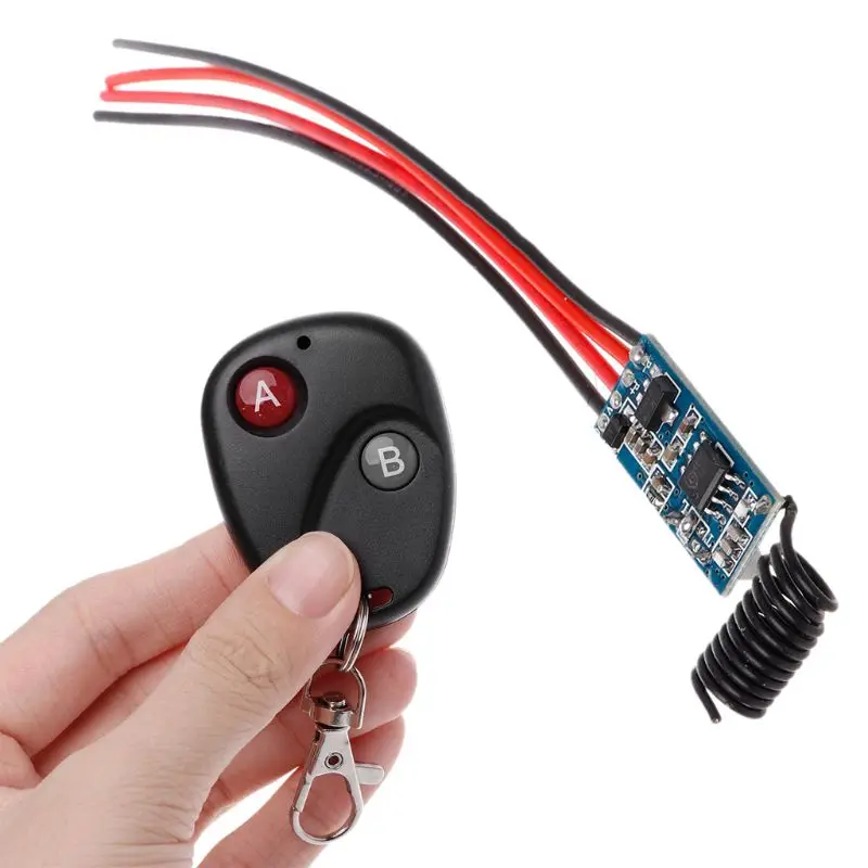 Relay Wireless Switch Remote Control DC3V 3.7V 5V 6V 7V 9V 12V Mini Power LED Lamp Controller Micro Receiver Transmitter System