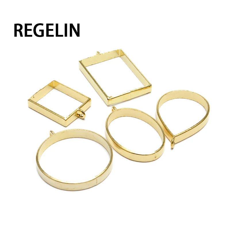 Bezels For Resin Jewelry Epoxy uv resin molds alloy frame bottom Charm Photo Frame Necklace Pendant DIY Jewelry Supplies