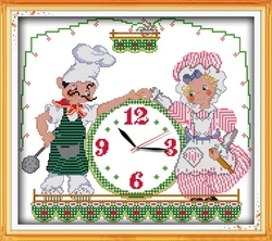 Gioia Domenica orologi stile I cuochi modelli kit punto croce cucina timbrato tessuto 14CT e 11CT per i bambini