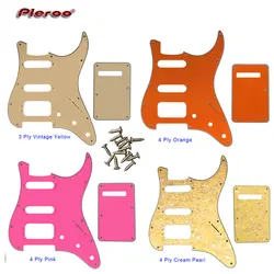 Pleroo Custom Guitar Parts - For 72'11 Screw Hole Standard St Deluxe Humbucker Hss Guitar Pickguard & Back Plate Scratch Plate