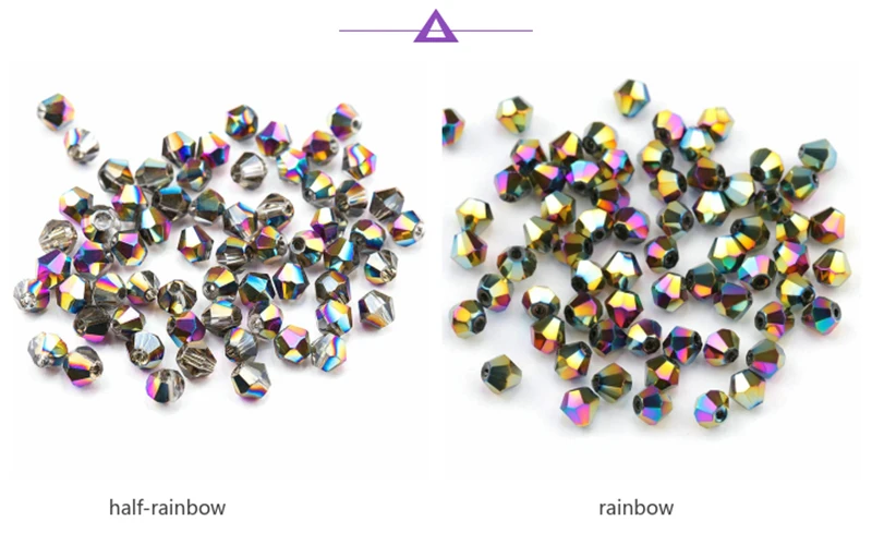 4mm shiny metall farbe doppelkegel perlen 5238 glas Perlen halb überzogene farbe Perlen kristall schmuck perlen für Schmuck Machen 120 teile/los – Detail 15