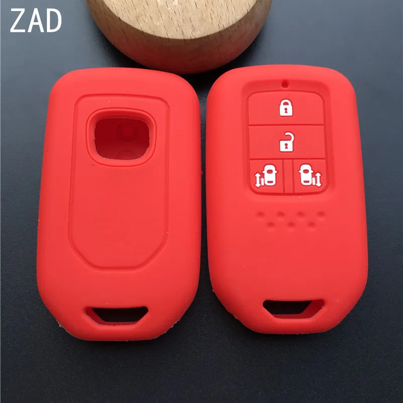 ZAD Silicone Rubber car key fob cover case shell set sticker protect skin for HONDA STEPWGN Odyssey Freed Elysion MPV Remote key