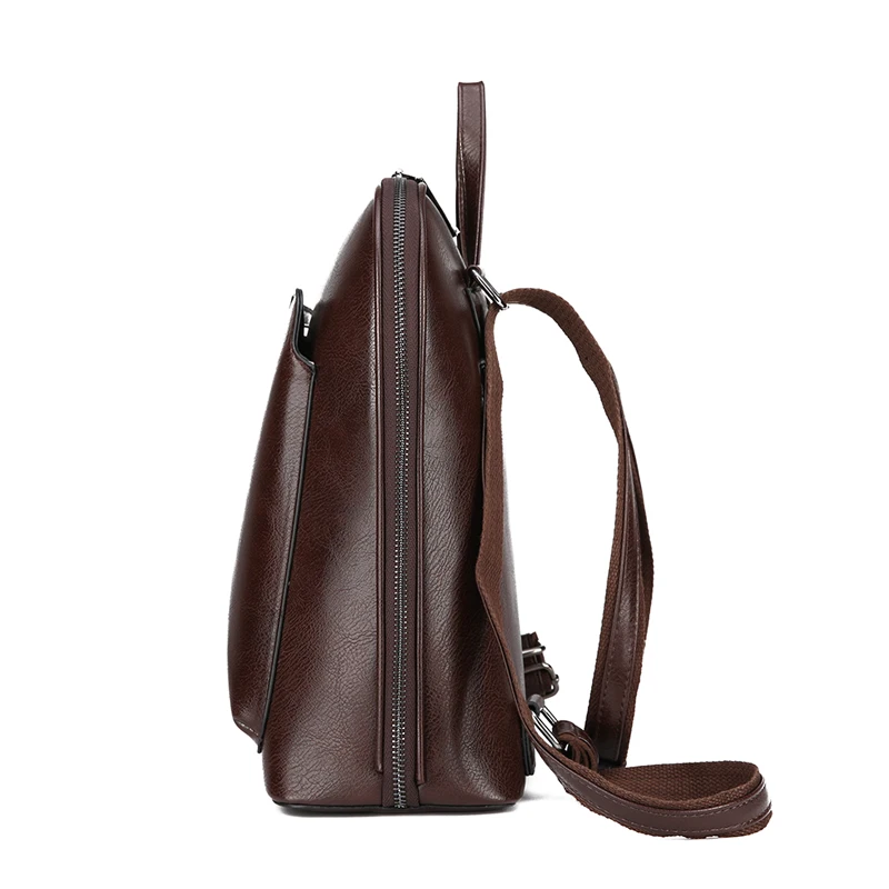 Mochila de couro vintage para mulheres, mochila de grande capacidade para meninas, mochila de marca feminina, 2024