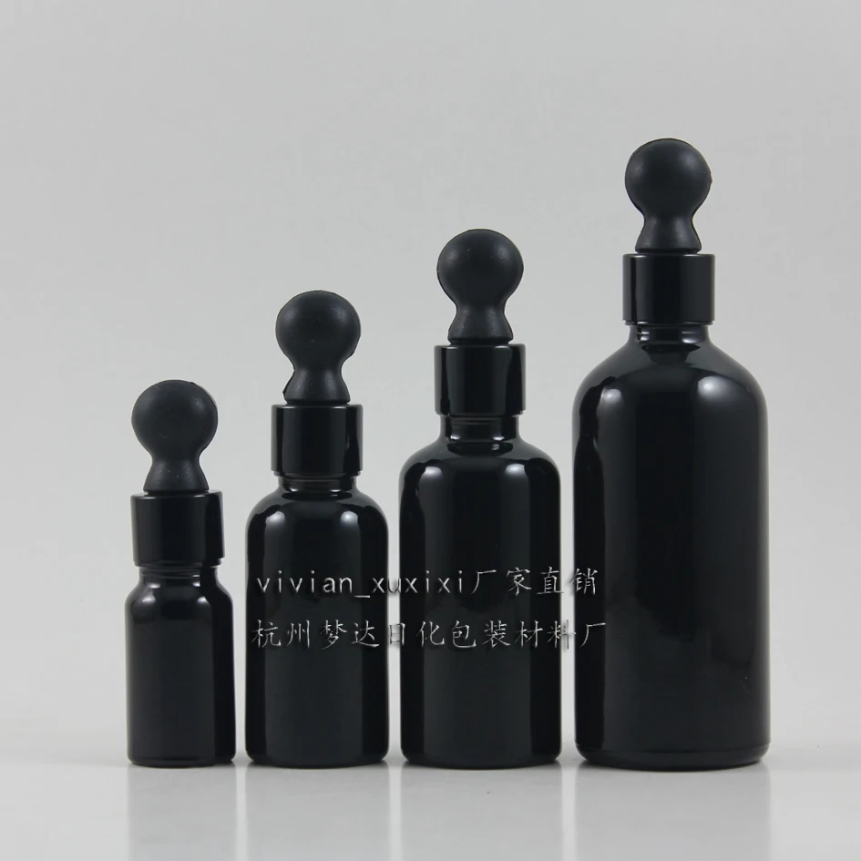 

10ml shiny black dropper glass bottle with dropper cap,empty dropper bottle for essential oil ,10 ml dropper bottle wholesale