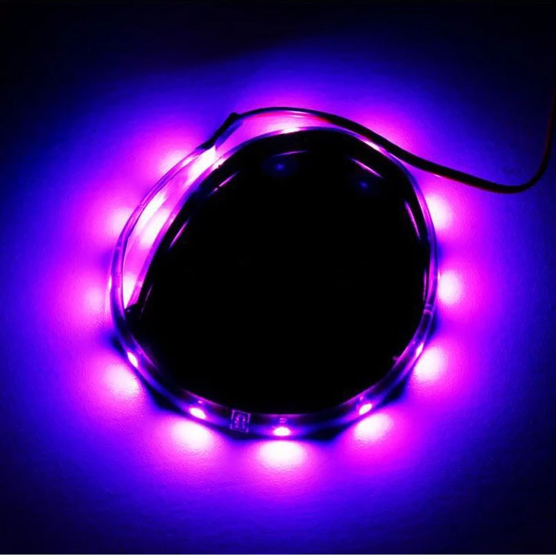 2Pcs 15 LED 30cm Car Styling Motor Vehicle Flexible Waterproof Strip Light Purple 12V Car bulb