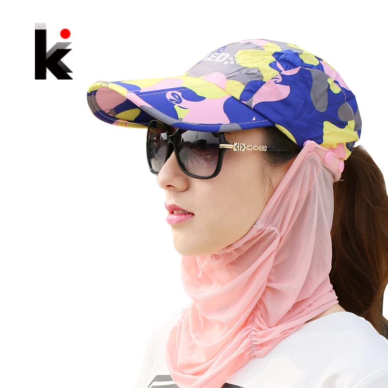 Summer Visor Sun Mesh Hat Women Can Folded Cap Summer Hats For Women With Neck Protection Baseball Hat For Men