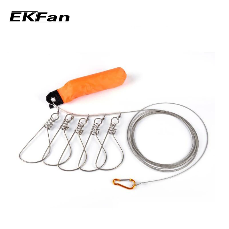 5m Fishing Lock Buckle Stainless Steel Live Fish Lock Belt Fishing Tackle Stringer Fishing Tackle Floats