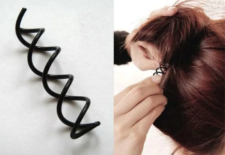 BKLD 1PCS New Fashion Hair Accessories Women Spiral Spin Screw Bobby Pin Hair Clip Ladies Twist Barrette Black