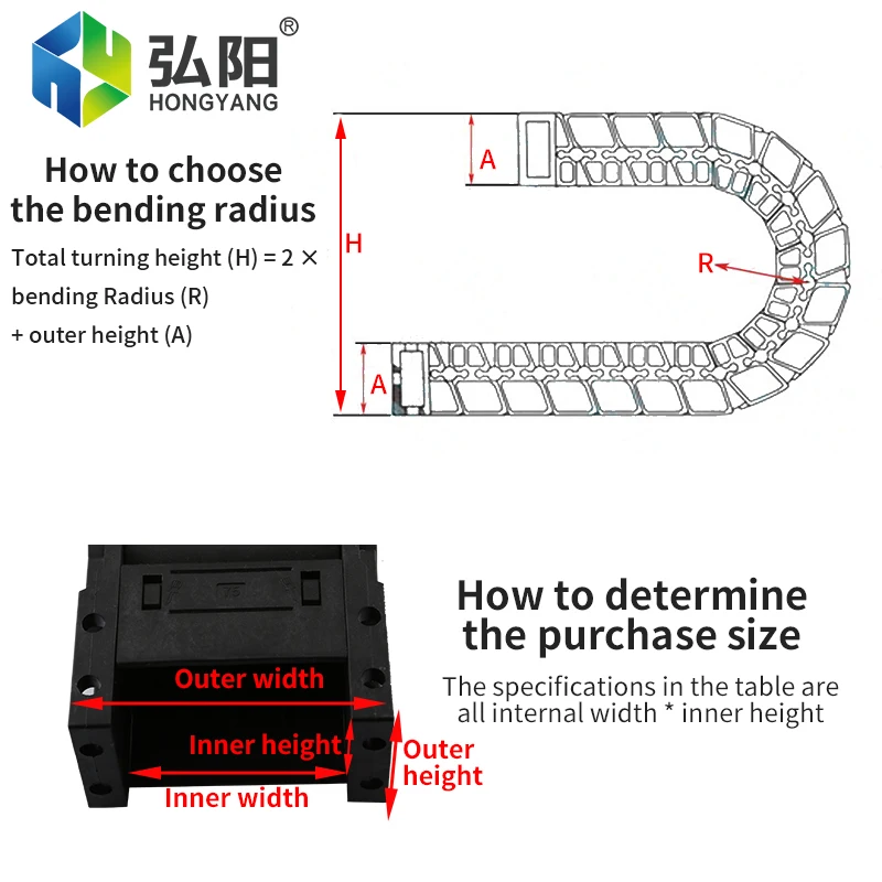 Nylon tank towline for laser machine Cable track protection slot for laser cutting machine Laser machine parts