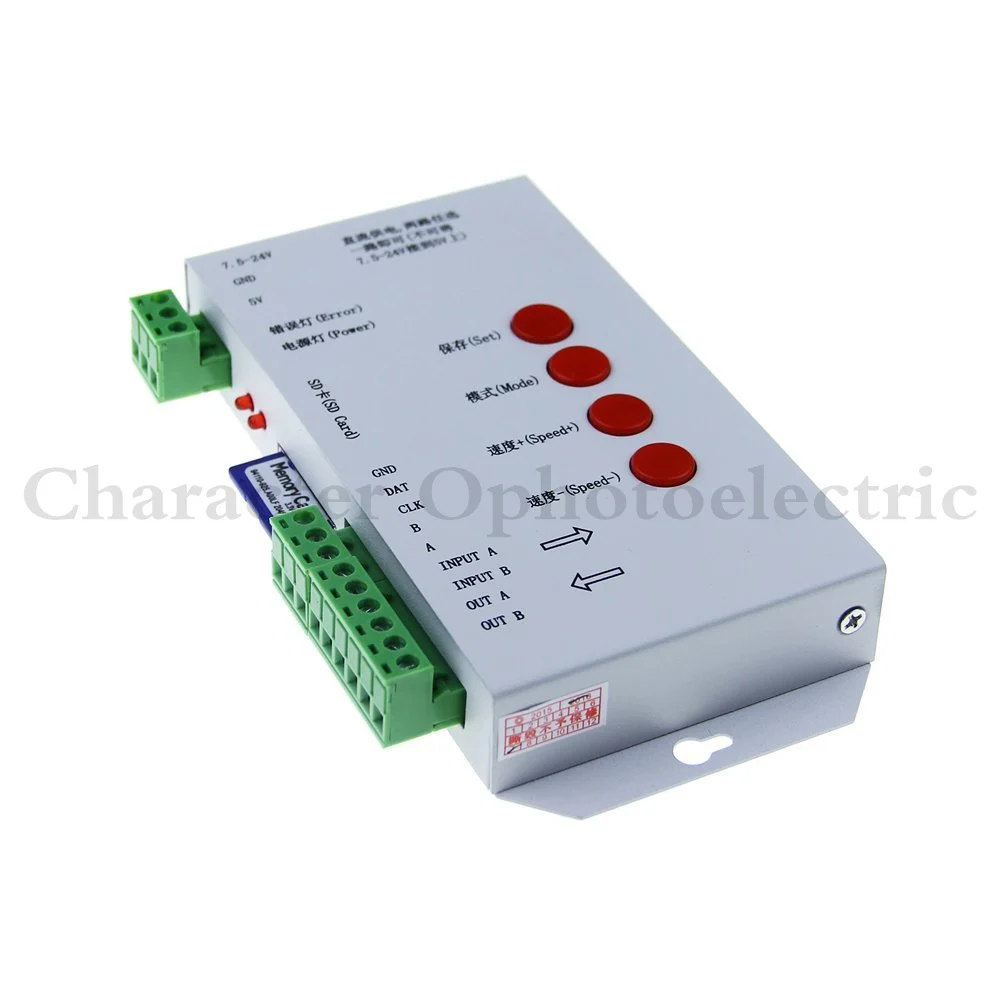 5PCS T1000S SD Card WS2801 APA102 WS2811 WS2812B LPD6803 LED 2048 Pixels Controller DC5~24V T-1000S RGB Controller