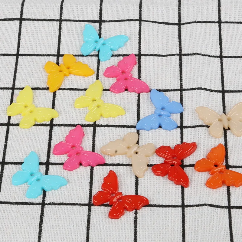 23x17mm Sewing 50Pcs/lot Mixed 2- Holes Resin Butterfly Buttons Scrapbooking Accessories DIY Home Clothes