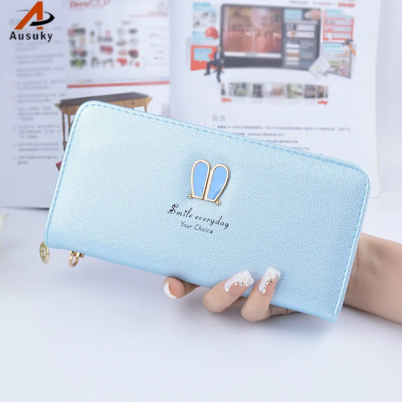Rabbit ears pattern Long Women Wallets PU Leather pokemon  luxury brand wallet Wallet Female Zipper holder Clutch Coin Purse-15