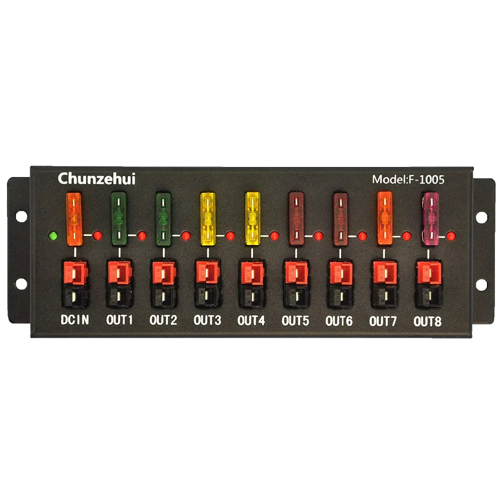 Chunzehui F-1005 9 Port 40A Connector Power Splitter Distributor Source Strip, 1 Input and 8 Output.