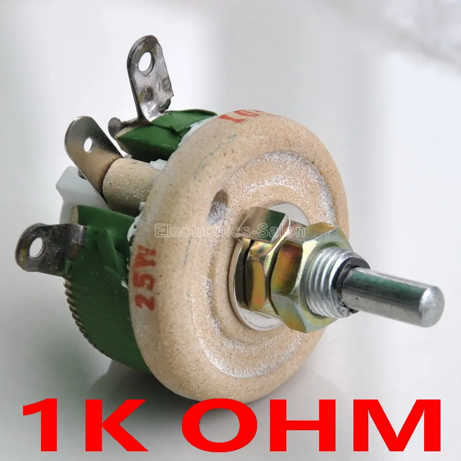 

(10 pcs/lot) 25W 1K OHM High Power Wirewound Potentiometer, Rheostat, Variable Resistor, 25 Watts.