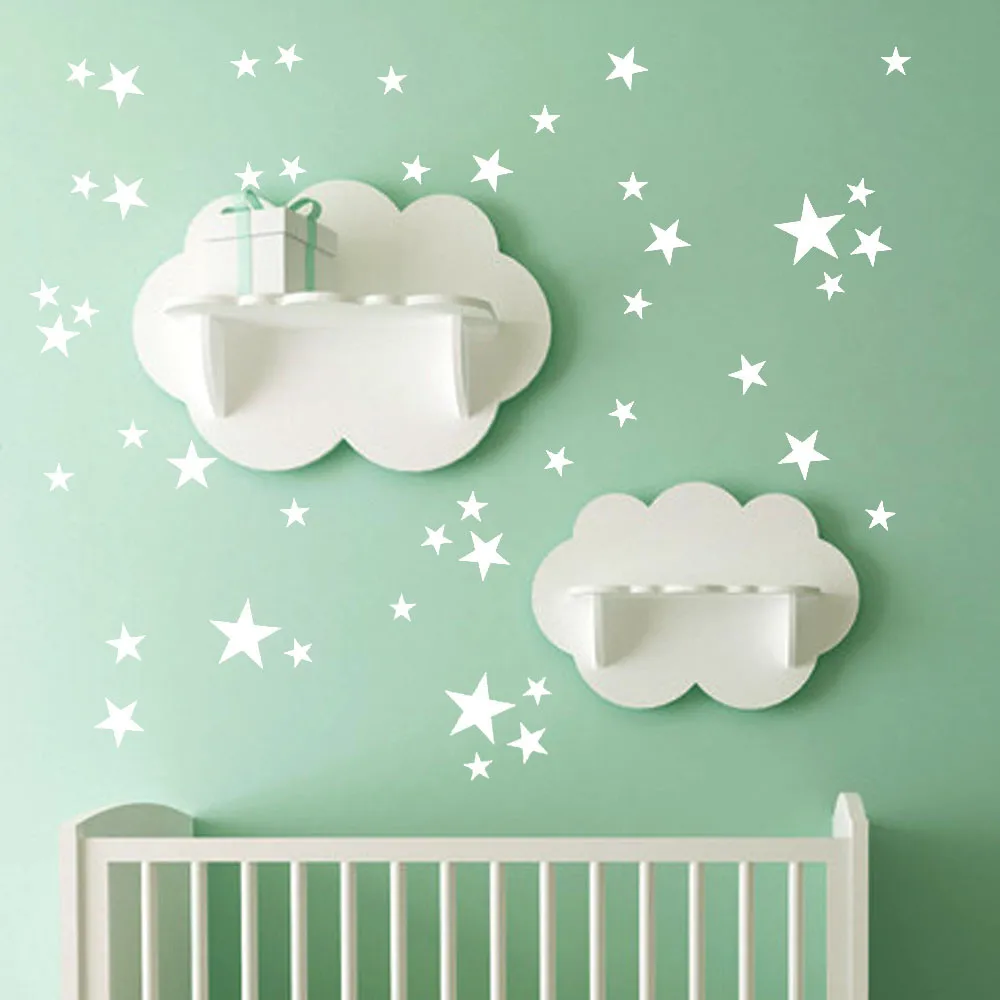 45pcs 3-5cm Cartoon Starry Wall Stickers For Kids Child Rooms Wallpaper Wardrobe Fridge Decoration Cute Stars Vinyl Art Mural