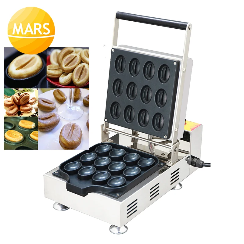 MARS Commercial Non Stick Coffee Bean Shaped Waffle Maker Iron Machine Baker, Waffle Making Machine For Sale