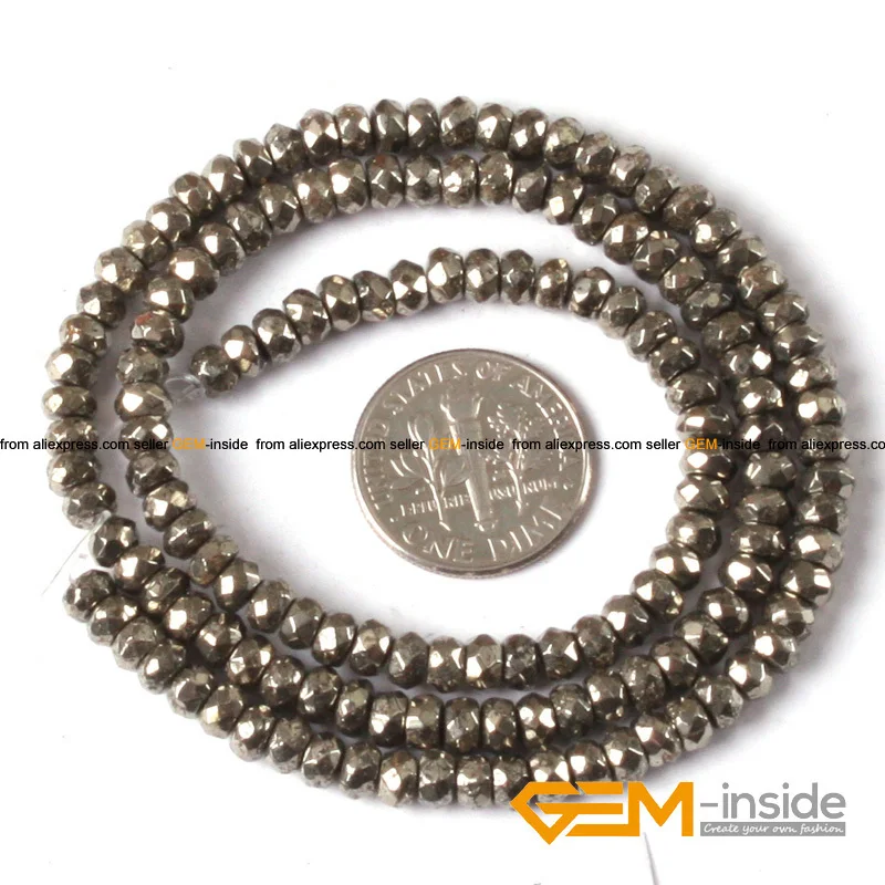 Rondelle Spacer Irony Gray Pyrite Beads Natural Stone Beads DIY Acceories Beads For Jewelry Making Strand 15 Inches