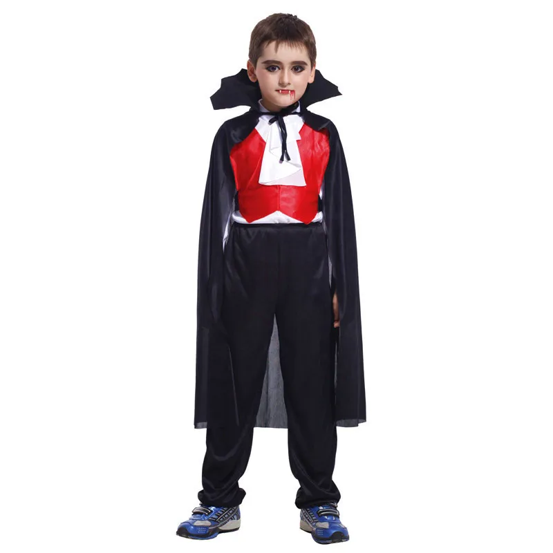 Ghost Devil Prince Vampire Costume Kids Boy Carnival Halloween Christmas Easter Masquerade Fancy Dress Children Cosplay Clothes