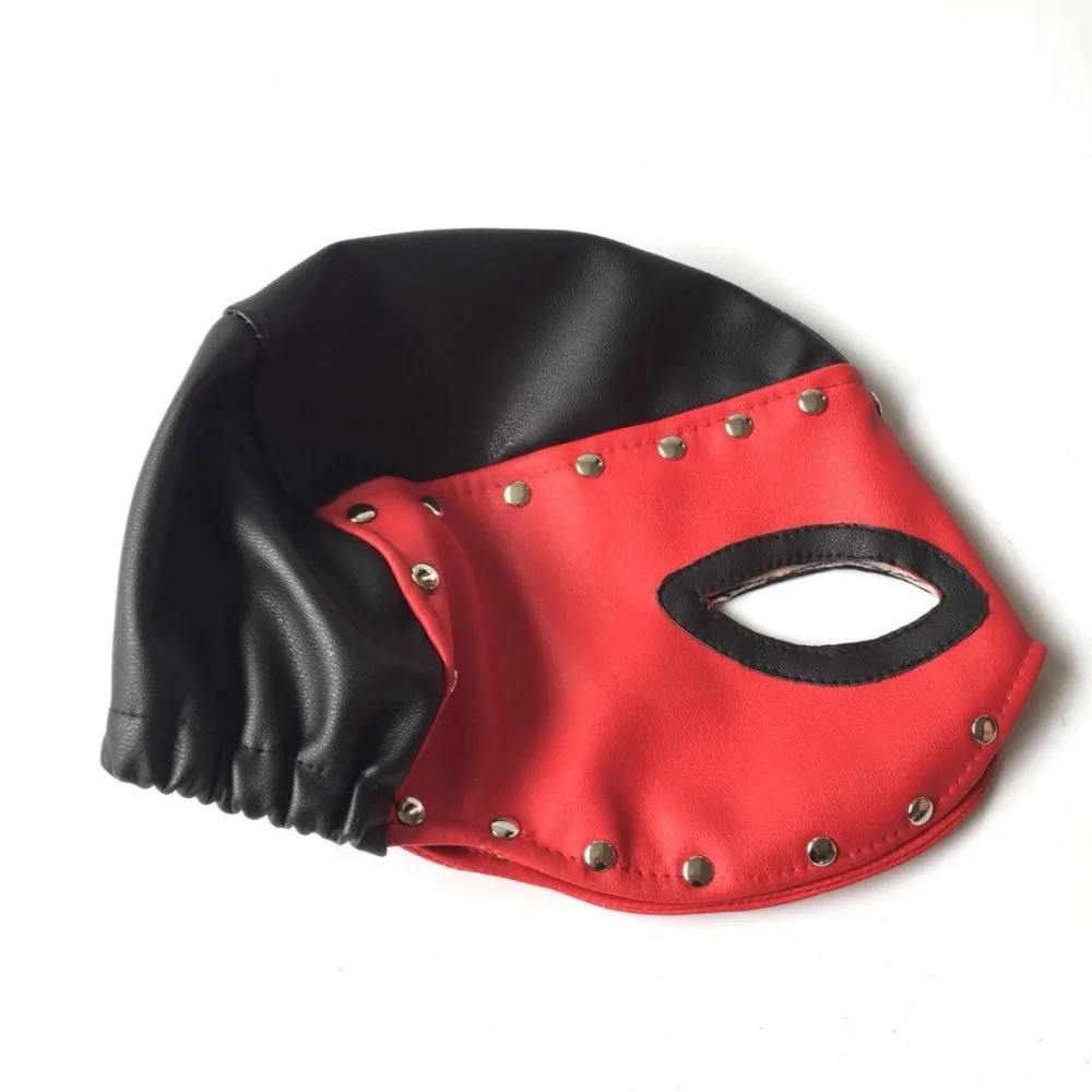 2025 جديد بولي Leather الجلود عبودية الملكة هود القبعات إيباتش قناع الوجه الكلب الرقيق الكبار BDSM المنتج ألعاب السرير لعبة الجنس 086