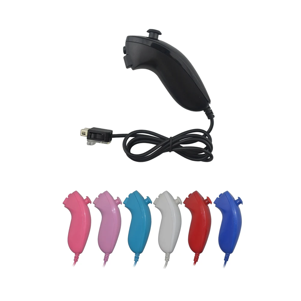 

50 PCS a lot 7 Colors Nunchuck for Wii remote controller For W-i-i Gamepad compatible with Motion Plus