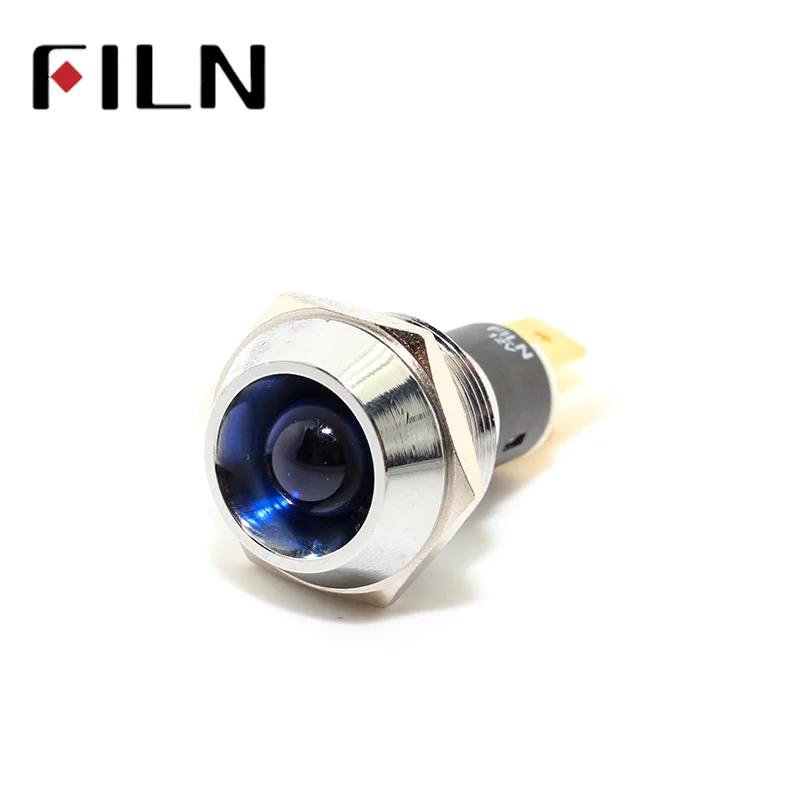 FILN FL1M-19CJ-1 6v 12V 24V 220v red blue green led light Metal Indicator 19mm pilot Signal light lamp