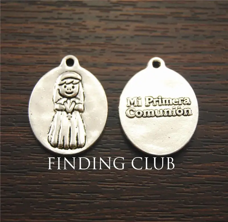 30pcs  Silver Color Zinc Alloy Boy And Girl The First Communion Charms Pendants Fit Diy Necklace Lover Jewelry Making