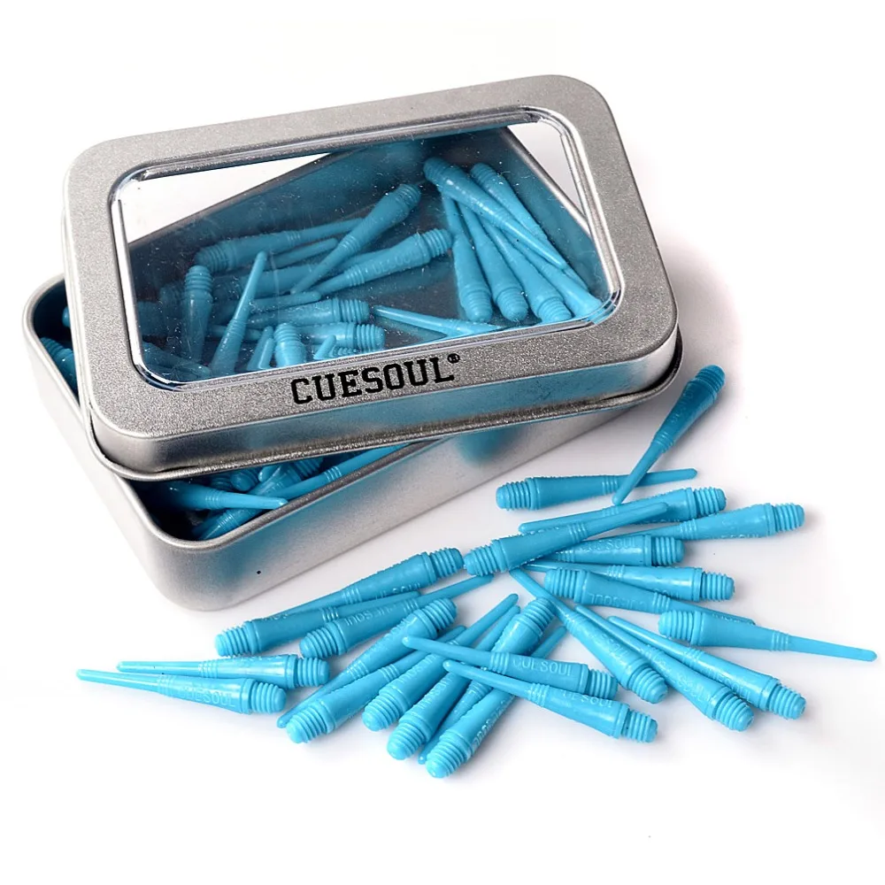 CUESOUL 100 Pieces Blue Soft Tip Points For Soft Tip Darts