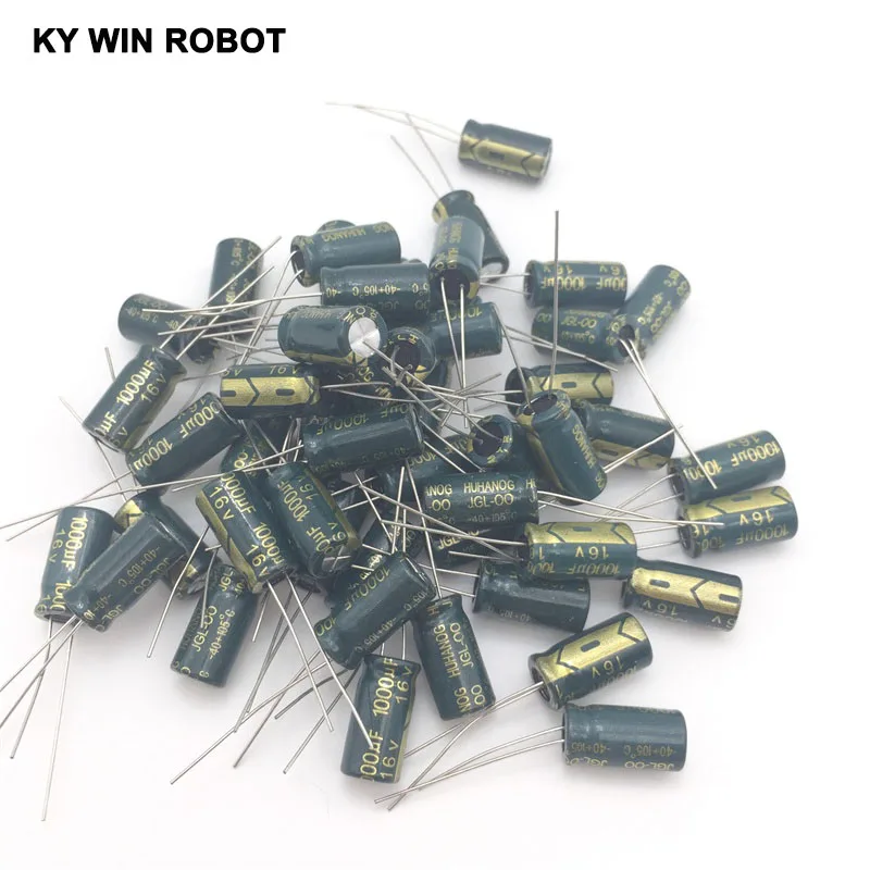 50pcs/lot 16V 1000UF 8*16 high frequency low impedance aluminum electrolytic capacitor 1000uf 16v