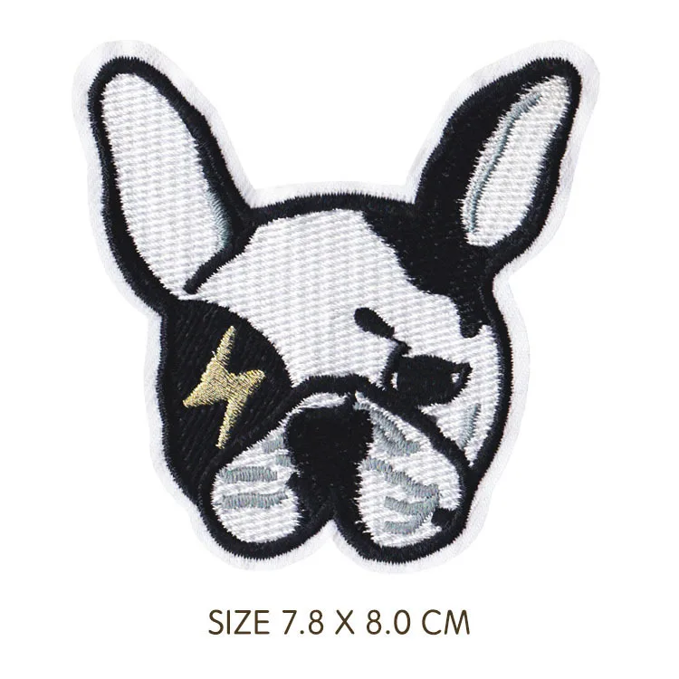 Cartoon Bus Colour Peace Iron On Patches wholesale for Clothing Peace Automobile Back Rubber Bulldog Embroidery Appliques Badges