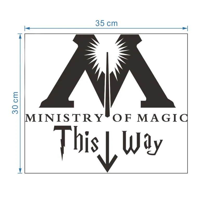Bathroom Toilet Wall Stickers MINISTRY OF MAGIC THIS WAY Washroom Art Mural Home Decor Waterproof Wallpaper Vinyl Wall Decals