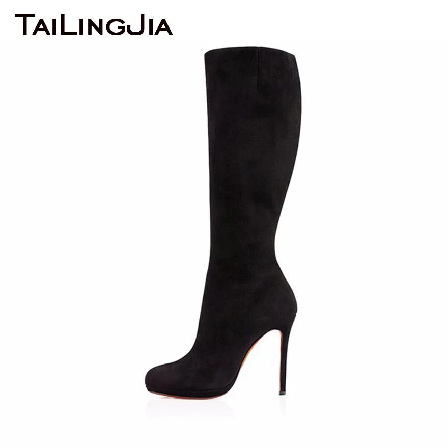 

Black Winter High Heel Sexy Women Woman Shoes Winter Keep Warm High Heel Zipper Knee Boots Long Boots Free Shipping 2024