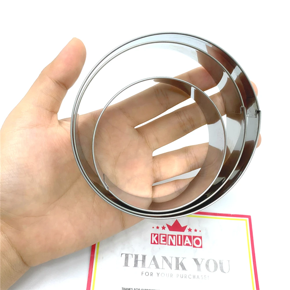 KENIAO Circles Cookie Cutter for Baby Shower - Large, Medium, Small Basic Biscuit Fondant Bread Sandwich Molds - Stainless Steel