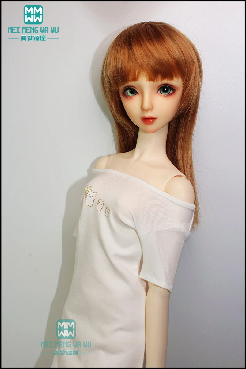 BJD doll clothes fits 1/3 BJD doll fashion white print T-shirt Variety of patterns available