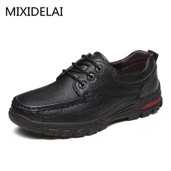 MIXIDELAI Flats New Arrival Authentic Brand Casual Men Genuine Leather Loafers Shoes Plus Size 38-48 Handmade Moccasins Shoes