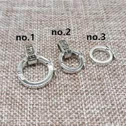 925 Sterling Silver Round Clasps with Marcasite for Bracelet Necklace